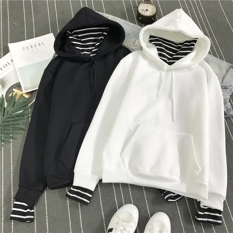 2021 winter women's plus velvet casual hoodies female autumn warm fashion sweatshirts black and white size M-2XL
2021 winter women's plus velvet casual hoodies female autumn warm fashion sweatshirts black and white size M-2XL