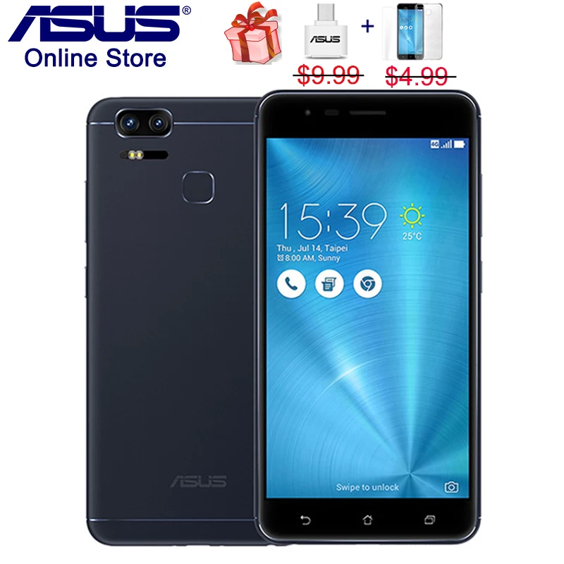 Смартфон ASUS ZenFone 3 Zoom ZE553KL 4G LTE мобильный телефон ZenUI 0 5000 мАч 4 Гб ОЗУ 128 ПЗУ FHD AMOLED