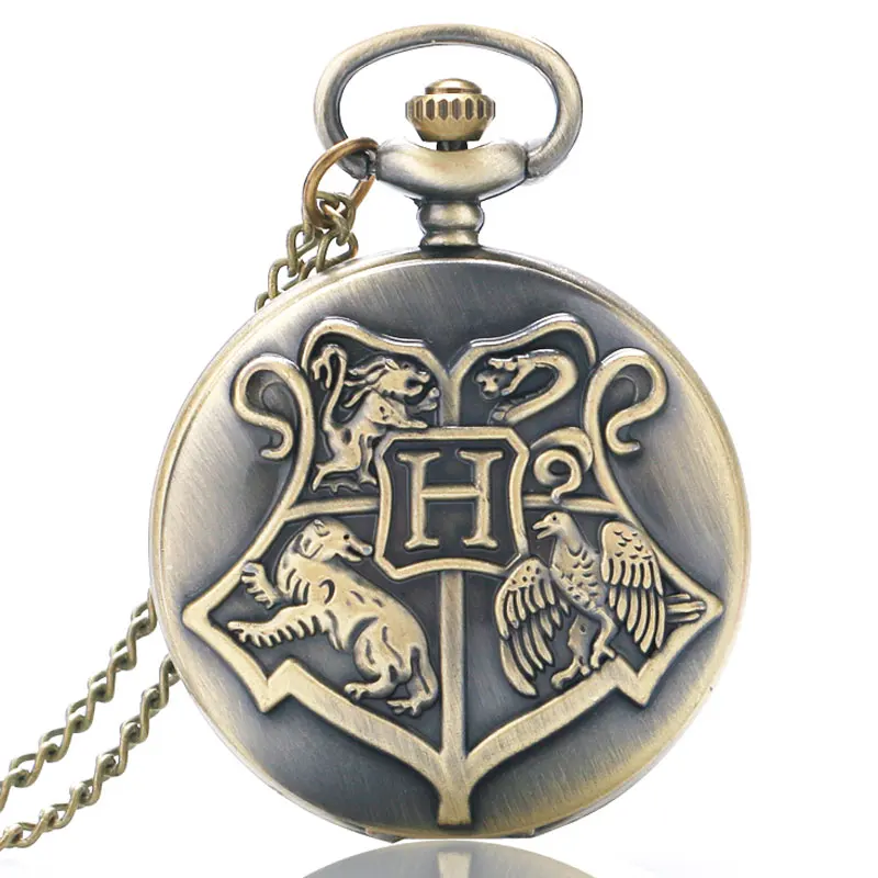 Retro Shield Hogwarts School of Witchcraft and Wizardry Bronze 3D Animal Quartz Pocket Watch Men Women Children Watches Necklace
Retro Shield Hogwarts School of Witchcraft and Wizardry Bronze 3D Animal Quartz Pocket Watch Men Women Children Watches Necklace