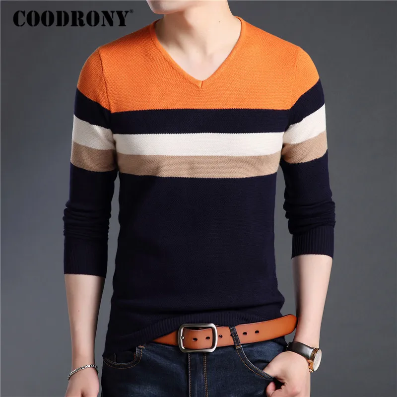 COODRONY Sweater Men Autumn Winter Cotton Wool Pullover Men Streetwear Fashion Striped Knitwear Slim Fit V-Neck Pull Homme 91029
COODRONY Sweater Men Autumn Winter Cotton Wool Pullover Men Streetwear Fashion Striped Knitwear Slim Fit V-Neck Pull Homme 91029