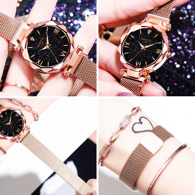 relogio feminino reloj mujer Luxury Rose Gold Watch Women Ladies Wrist Watches Starry Sky Rhinestone Waterproof Clock Female New
relogio feminino reloj mujer Luxury Rose Gold Watch Women Ladies Wrist Watches Starry Sky Rhinestone Waterproof Clock Female New