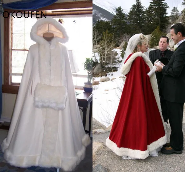 Faux Fur Wedding Jackets Bridal Capes Cloak Wraps Hooded Bride Red Winter Coat Keep Warm chaqueta mujer Wedding Accessories capa
Faux Fur Wedding Jackets Bridal Capes Cloak Wraps Hooded Bride Red Winter Coat Keep Warm chaqueta mujer Wedding Accessories capa
