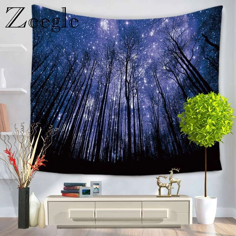 Zeegle Trees and Stars Starry Sky Pattern Wall Hanging Tapestry Decor Polyester Curtains Large Size Table Cover
Zeegle Trees and Stars Starry Sky Pattern Wall Hanging Tapestry Decor Polyester Curtains Large Size Table Cover