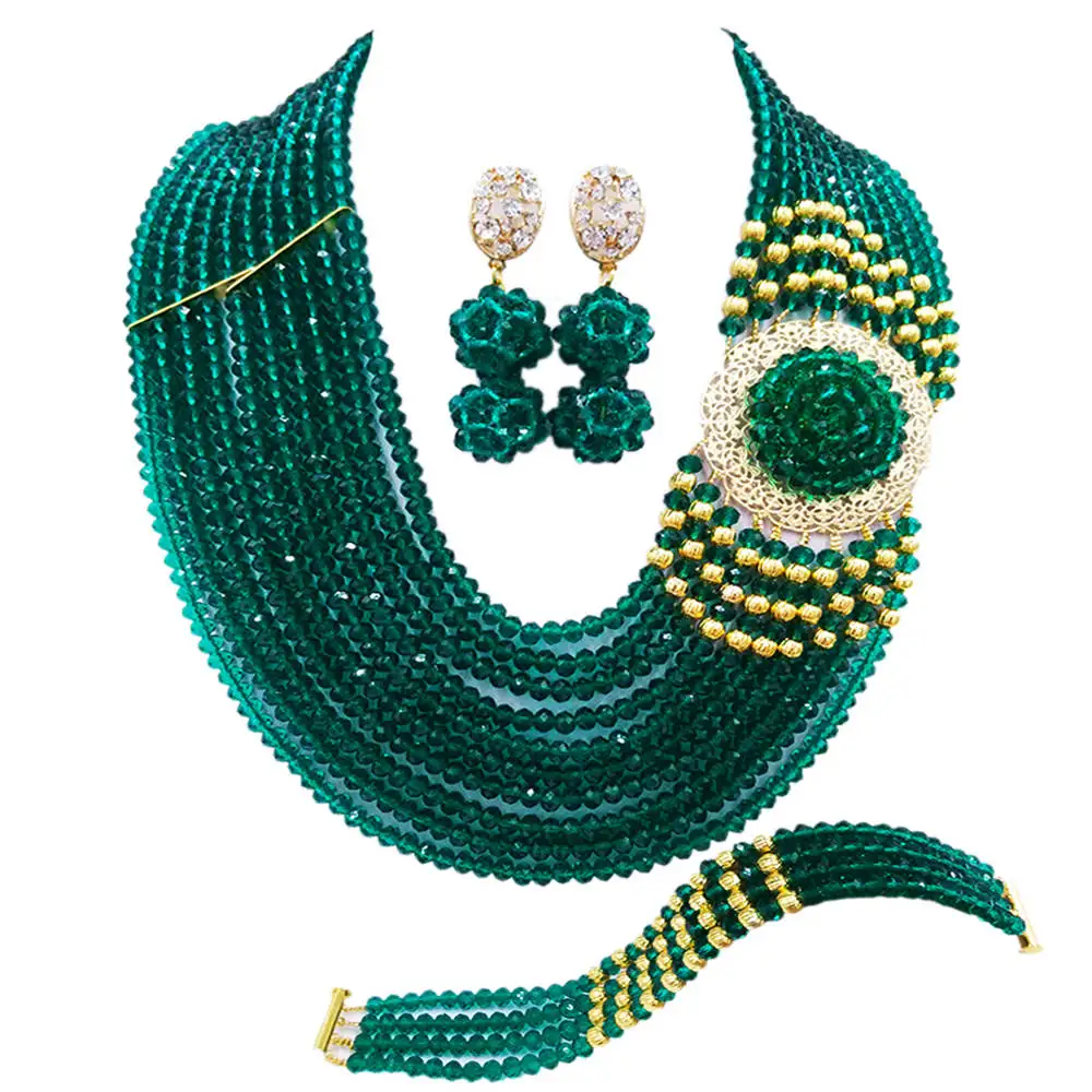 Teal Green African Beads Jewelry Set Crystal Bridal Set Nigerian Wedding Necklace Set
Teal Green African Beads Jewelry Set Crystal Bridal Set Nigerian Wedding Necklace Set