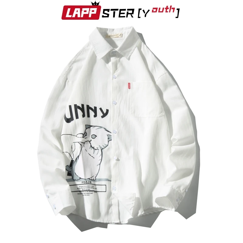 LAPPSTER Men Harajuku Funny Cat Shirts 2022 Kpop Couple Long Sleeve Shirts Pocket Korean Fashions Hip Hop White Shirts Plus Size
LAPPSTER Men Harajuku Funny Cat Shirts 2022 Kpop Couple Long Sleeve Shirts Pocket Korean Fashions Hip Hop White Shirts Plus Size