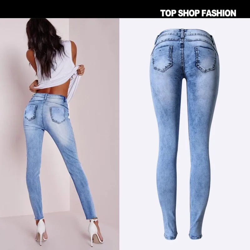 New Cotton High Elastic Imitate Ripped Jeans For Women Fashion Trendy Plus Size Skinny Pencil Denim Pants Ladies Tight Trouser
New Cotton High Elastic Imitate Ripped Jeans For Women Fashion Trendy Plus Size Skinny Pencil Denim Pants Ladies Tight Trouser