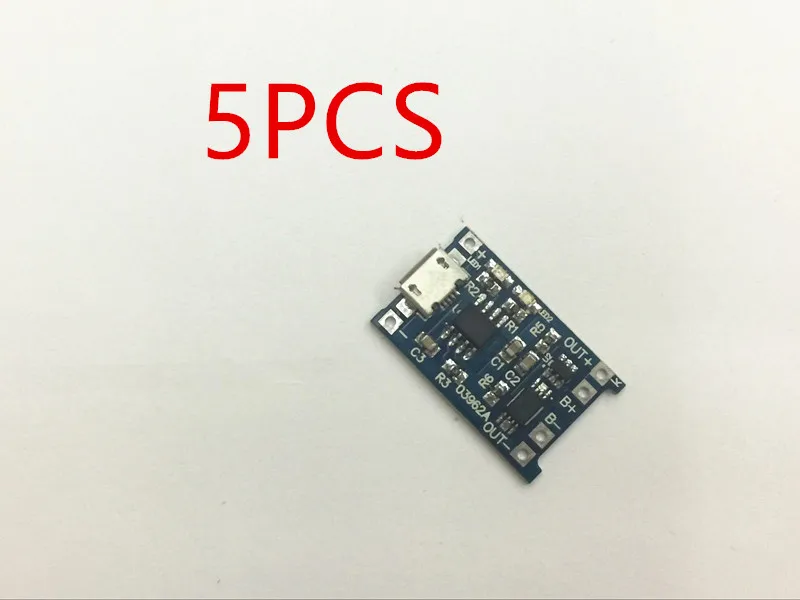 Зарядная плата с автоматической защитой Micro USB, 5 В, 1 А, 18650 TP4056, модуль зарядного устройства литиевой батареи, 5 шт.
Зарядная плата с автоматической защитой Micro USB, 5 В, 1 А, 18650 TP4056, модуль зарядного устройства литиевой батареи, 5 шт.