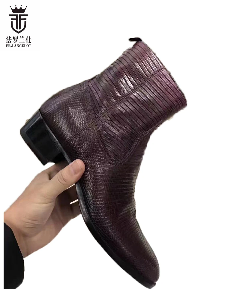 FR.LANCELOT 2020 new wine red boots men real leather boots snake skin print leather ankle shoes high top zip up men party boots
FR.LANCELOT 2020 new wine red boots men real leather boots snake skin print leather ankle shoes high top zip up men party boots