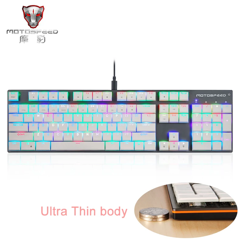 Motospeed CK94 USB Проводная Механическая клавиатура RGB подсветка синий переключатель 104