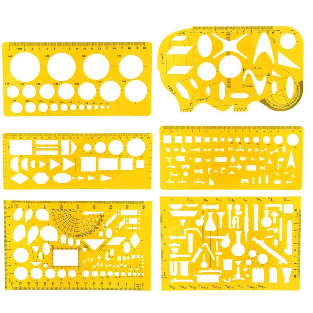 XRHYY 6Pcs Geometric Drawings Templates Measuring Rulers Plastic Clear Yellow Plastic Rulers For Studying Designing & Building
XRHYY 6Pcs Geometric Drawings Templates Measuring Rulers Plastic Clear Yellow Plastic Rulers For Studying Designing & Building