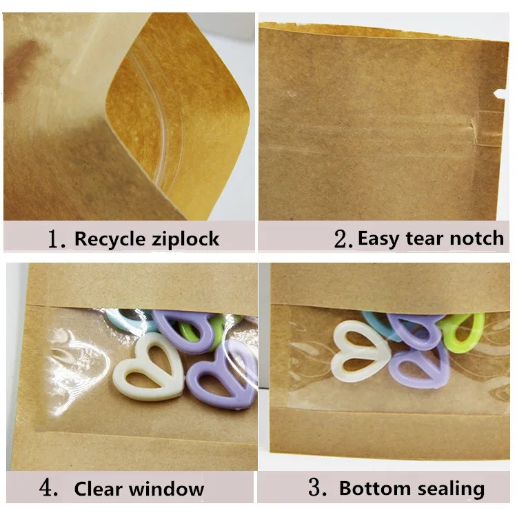 100pcs Flat Bottom Kraft Paper Clear Window Bag Candy Snack Nuts Grain Ziplock Packaging Bag Paper Gift Window Bags
100pcs Flat Bottom Kraft Paper Clear Window Bag Candy Snack Nuts Grain Ziplock Packaging Bag Paper Gift Window Bags