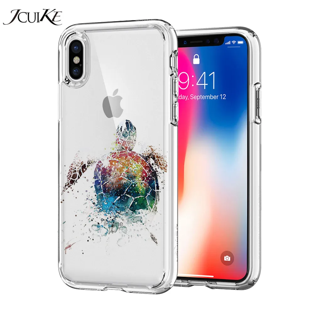 Для Apple iPhone X 8 7 6 S SE 5S Plus аксессуары чехол милый Морская Черепаха крышка ТПУ Мягкие