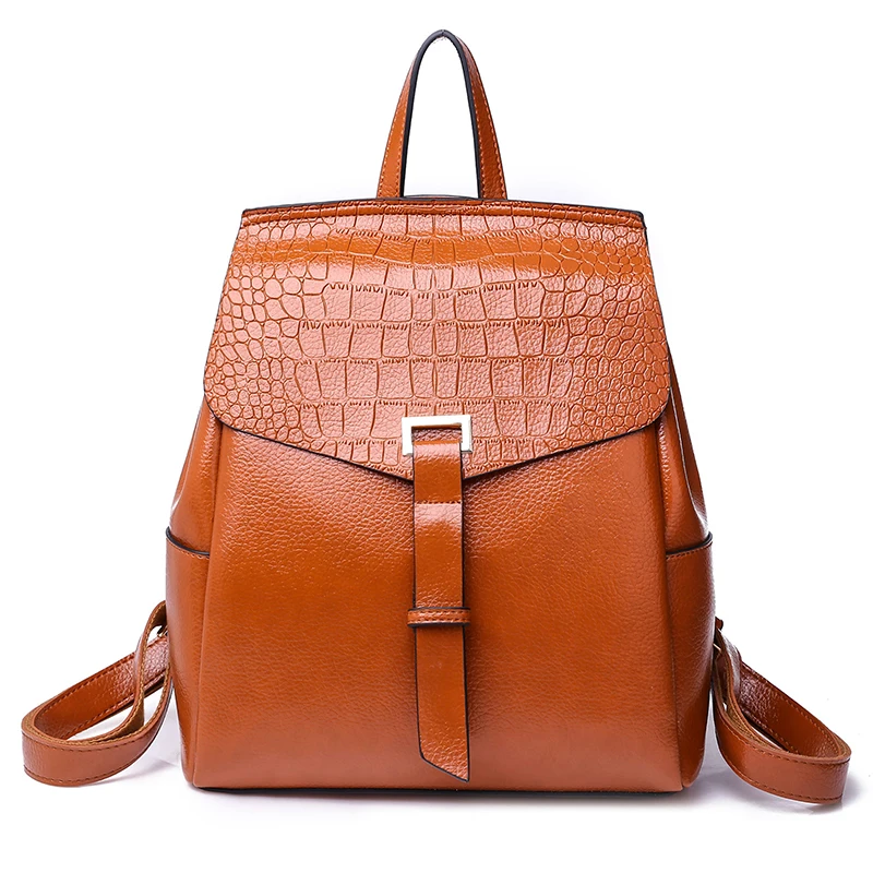 Fashion Crocodile Women Backpack High Quality PU leather Shoulder bag female Backpack for Teenage Girls School Bag Daypack brown
Fashion Crocodile Women Backpack High Quality PU leather Shoulder bag female Backpack for Teenage Girls School Bag Daypack brown