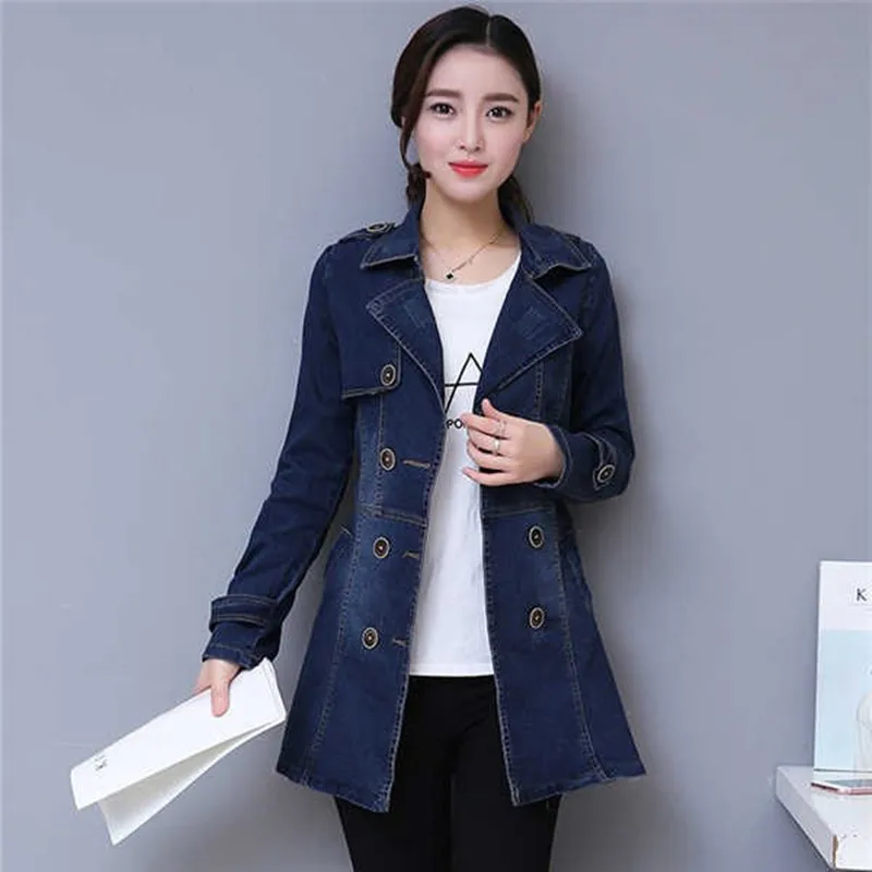 Fashion Spring Autumn Women Large Plus Size long Jean Jacket Coat Female Fashionable Slim Windbreaker Woman Casual Denim Jackets
Fashion Spring Autumn Women Large Plus Size long Jean Jacket Coat Female Fashionable Slim Windbreaker Woman Casual Denim Jackets