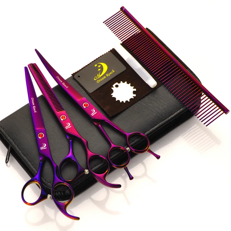 Dream Reach Professional Pet Grooming Scissors conjunto 7 in 8 in Straight & Thinning & Curved Scissors Set for Dog Cat Grooming
Dream Reach Professional Pet Grooming Scissors conjunto 7 in 8 in Straight & Thinning & Curved Scissors Set for Dog Cat Grooming