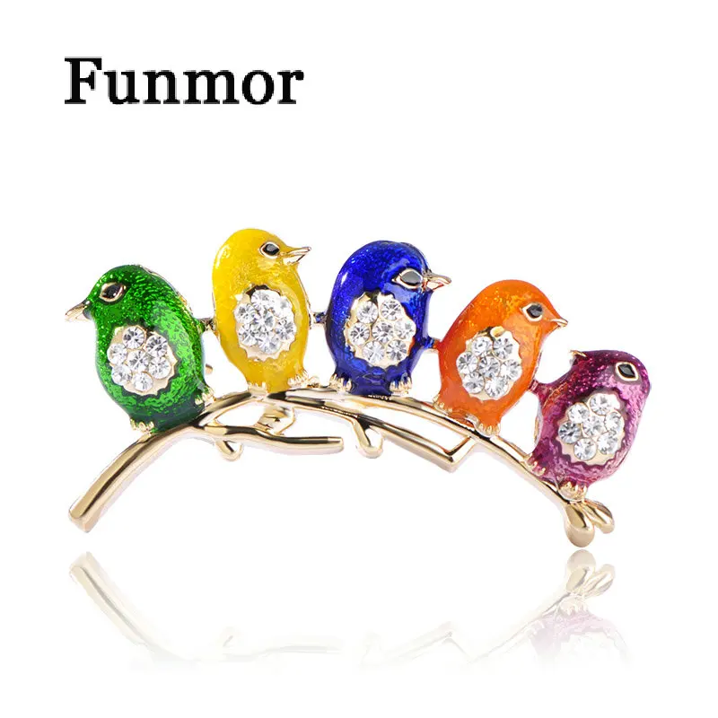 FUNMOR Colorful Enamel Small Birds Brooches For Women Kids Clothes Accessories Hijab Pins Crystal Cute Animal Corsage Badge
FUNMOR Colorful Enamel Small Birds Brooches For Women Kids Clothes Accessories Hijab Pins Crystal Cute Animal Corsage Badge