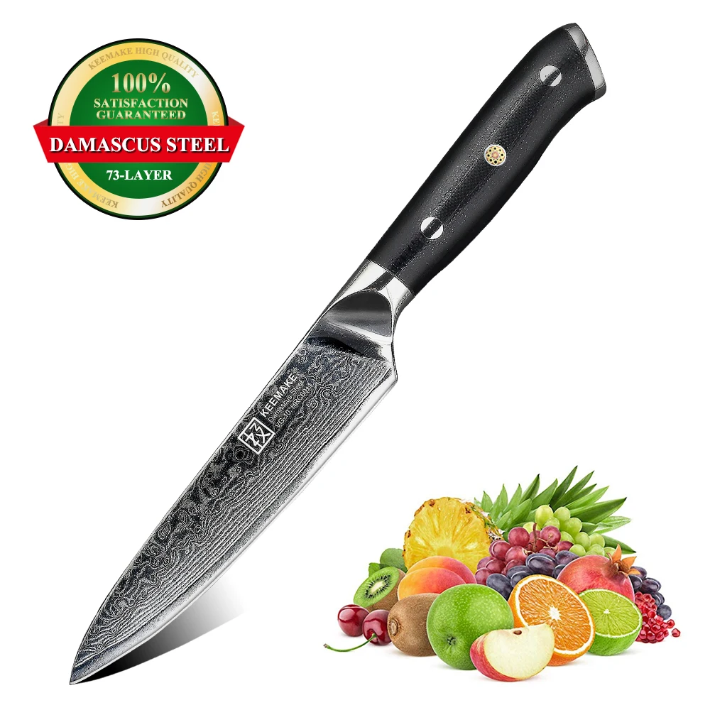 KEEMAKE 5" inch Utility Chef Knife Kitchen Knives Cutting Tools Japanese Damascus VG10 Steel Sharp Blade 60HRC G10 Handle Hand
KEEMAKE 5" inch Utility Chef Knife Kitchen Knives Cutting Tools Japanese Damascus VG10 Steel Sharp Blade 60HRC G10 Handle Hand