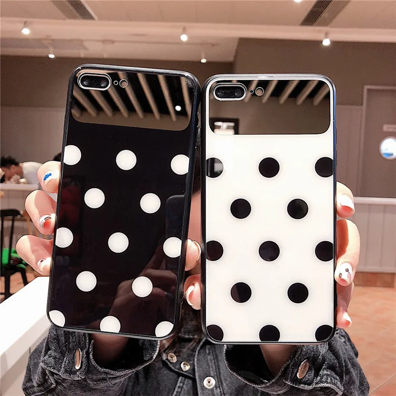 Роскошный чехол из закаленного стекла для Apple iPhone 6 6s 7 8 Plus волнистый зеркальный