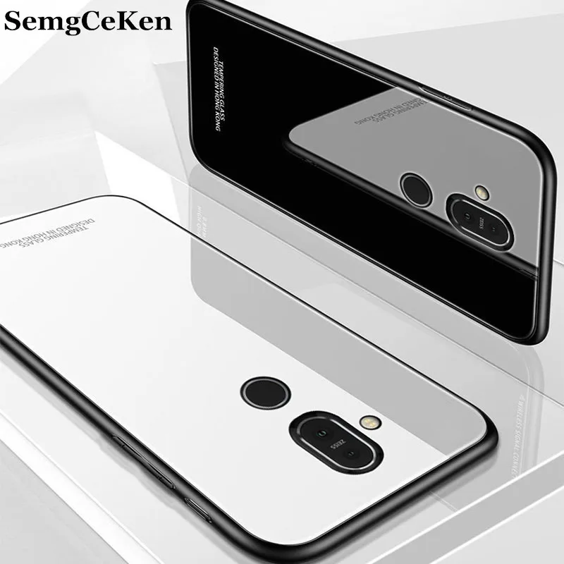 SemgCeKen роскошный оригинальный жесткий стеклянный зеркальный чехол для Nokia X6 X7 7plus 8