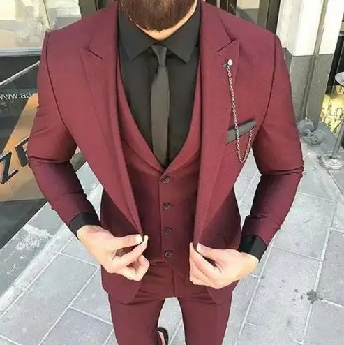 Custom Made Wine Red Slim Fit Wedding Mens Suit Prom Suits 3Pieces(Jacket+Pant+Vest) Groom Tuxedos Men Suit Costume Men Suit
Custom Made Wine Red Slim Fit Wedding Mens Suit Prom Suits 3Pieces(Jacket+Pant+Vest) Groom Tuxedos Men Suit Costume Men Suit