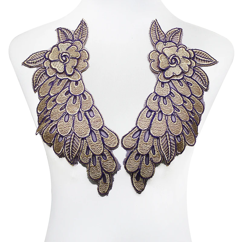 5pair Mirror Pair 3D Purple Embroidery Lace Fabric Patches Lace Motifs Applique Sew On Sticker Wedding Dress Accessories T1879
5pair Mirror Pair 3D Purple Embroidery Lace Fabric Patches Lace Motifs Applique Sew On Sticker Wedding Dress Accessories T1879