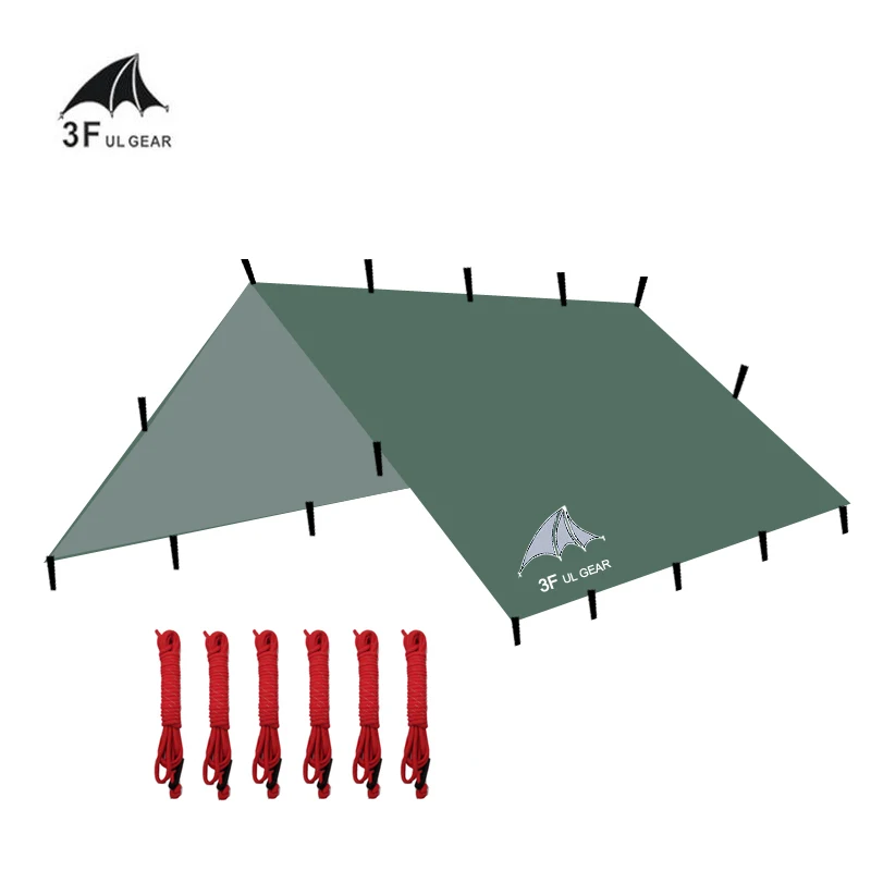 3*3m 210T with silver coating 3F UL Gear outdoor tarp sun shelter high quality beach awning
3*3m 210T with silver coating 3F UL Gear outdoor tarp sun shelter high quality beach awning