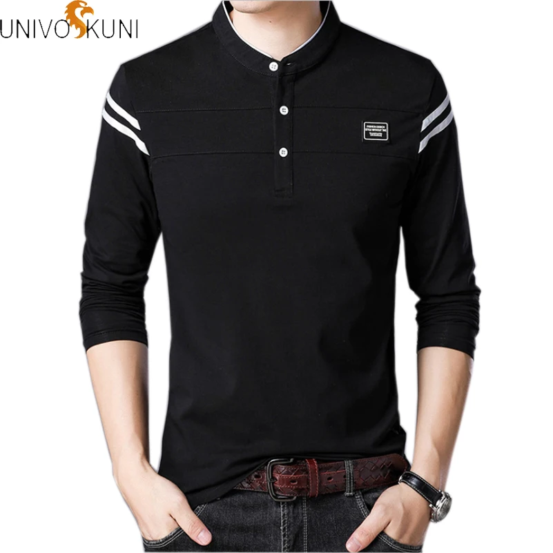 UNIVOS KUNI New Men T-shirt Casual Fit Slim Men Solid Color Long Sleeve Mandarin Collar Cotton Tops&Tees Male Tshirt Q5245
UNIVOS KUNI New Men T-shirt Casual Fit Slim Men Solid Color Long Sleeve Mandarin Collar Cotton Tops&Tees Male Tshirt Q5245