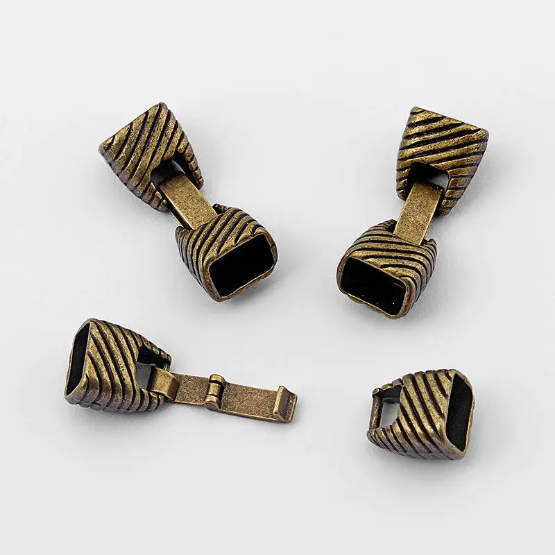 5 Sets Antique Bronze Licorice End Caps Snap Bracelet Clasps For all 10x6mm Licorice Leather Cord Jewelry Accessories
5 Sets Antique Bronze Licorice End Caps Snap Bracelet Clasps For all 10x6mm Licorice Leather Cord Jewelry Accessories