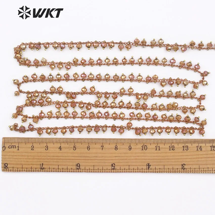 WT-RBC067 WKT Vintage style rosary chain women jewelry accessory faceted beads in gold color & copper wire wrapped 10meters/lot
WT-RBC067 WKT Vintage style rosary chain women jewelry accessory faceted beads in gold color & copper wire wrapped 10meters/lot