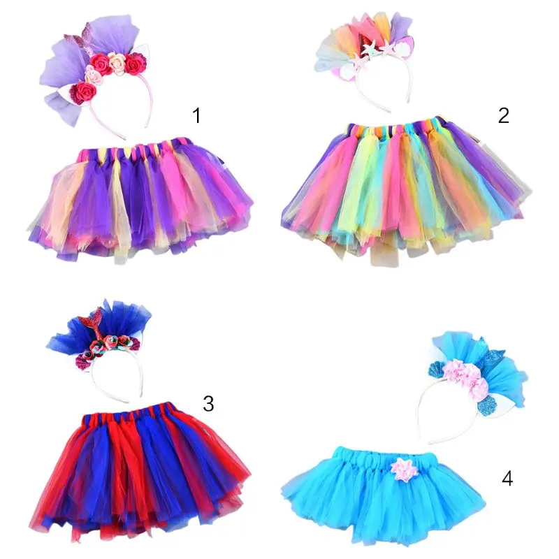 Toddler Girls Ballet Dance Tutu Skirt Fishtail Flower Headband Set Layered Rainbow Ruffled Tulle Pettiskirt Party Costume 3-8T
Toddler Girls Ballet Dance Tutu Skirt Fishtail Flower Headband Set Layered Rainbow Ruffled Tulle Pettiskirt Party Costume 3-8T