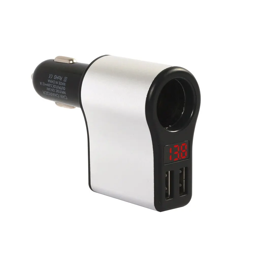 Cargador Usb Auto 3.1A Two USB Car Charger Adapter Fast Charging+Cigarette Lighter Socket+LED Digital Voltmeter Meter Monitor
Cargador Usb Auto 3.1A Two USB Car Charger Adapter Fast Charging+Cigarette Lighter Socket+LED Digital Voltmeter Meter Monitor
