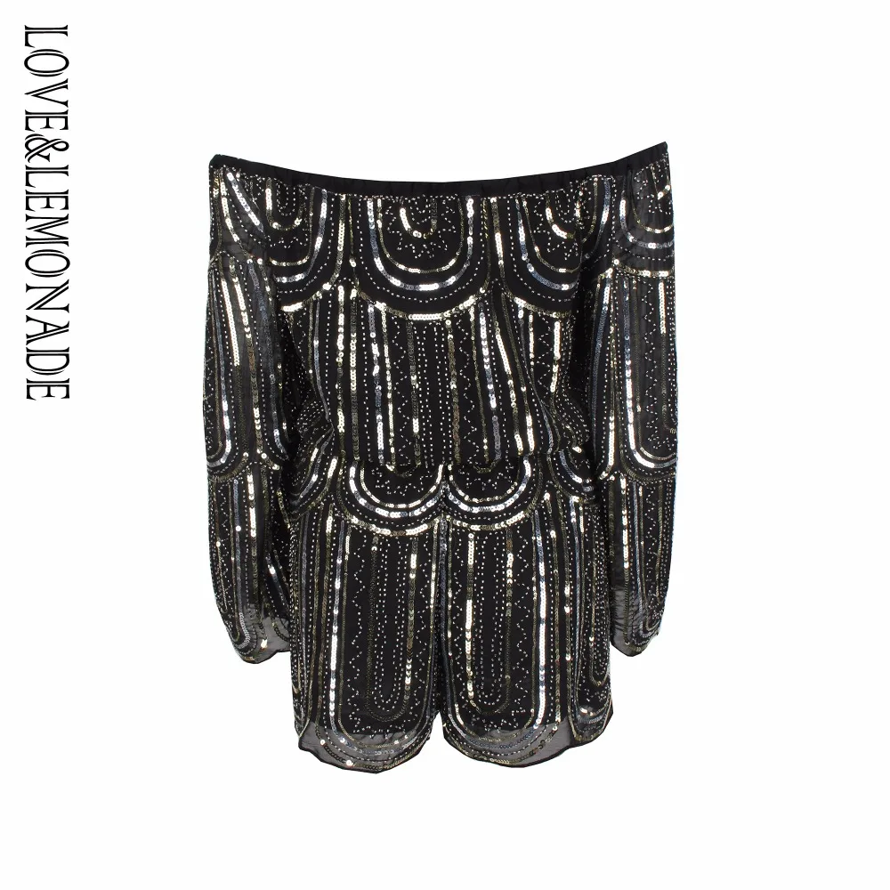 LOVE & LEMONADE Black Drop Shoulder Geometry Beads Embroidery Fit Playsuit LM0932
LOVE & LEMONADE Black Drop Shoulder Geometry Beads Embroidery Fit Playsuit LM0932