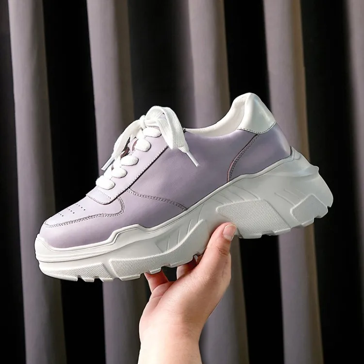 Women Sneakers flats 2019 Fashion Vulcanized Shoes Women cow leather Platform Shoes Women Lace up Casual Shoes purple sneaker
Women Sneakers flats 2019 Fashion Vulcanized Shoes Women cow leather Platform Shoes Women Lace up Casual Shoes purple sneaker