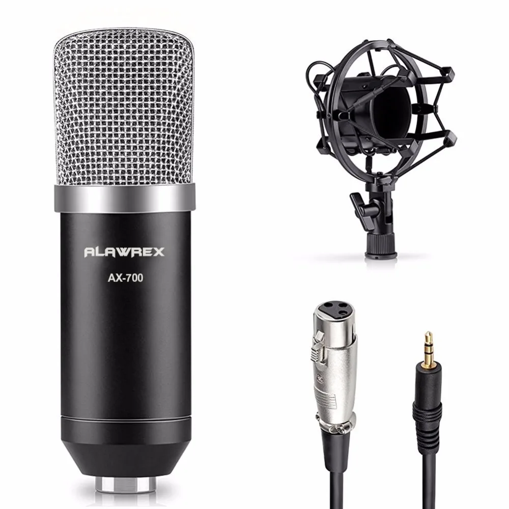 ALAWREX Профессиональный AX-700 Конденсаторный Кардиоидный КТВ Микрофон Pro Audio Studio
