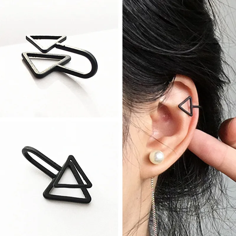 

Hollow U-shaped Clip Earrings Non Pierced Ear Bone Ear Triangle Earrings Invisible Men and Women Brincos Bijoux without Piercing