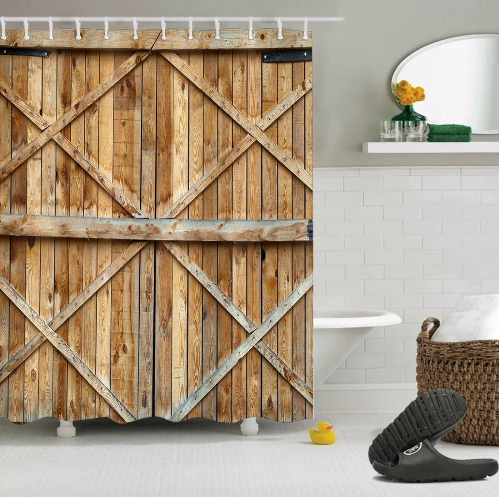 72'' Customized Fade Rustic Farmhouse Door Shower Curtain Liner Polyester Bathroom Waterproof Fabric Bath Curtain & 12 Hooks
72'' Customized Fade Rustic Farmhouse Door Shower Curtain Liner Polyester Bathroom Waterproof Fabric Bath Curtain & 12 Hooks