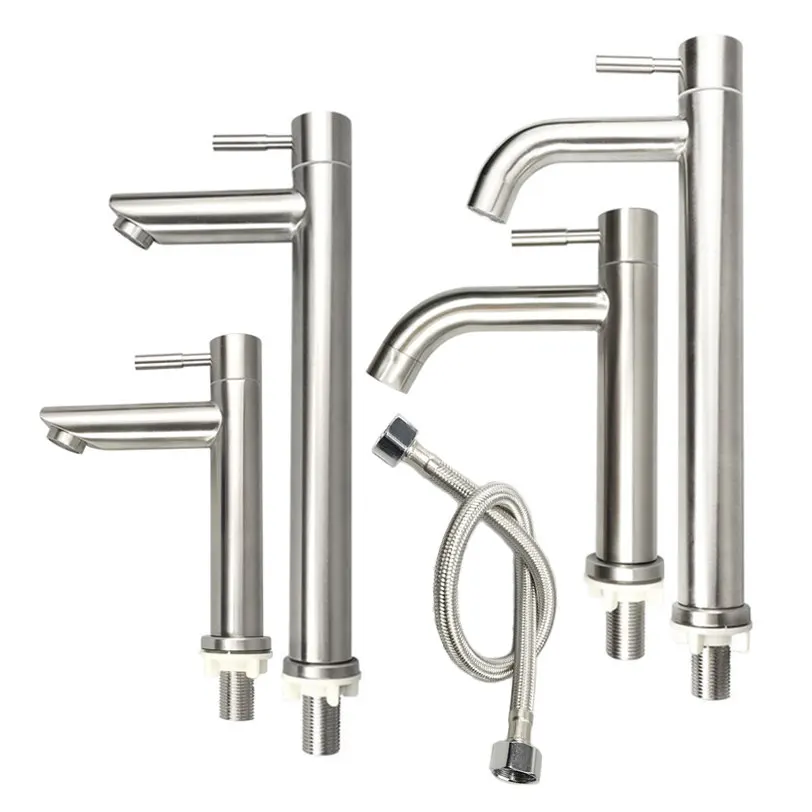 Single Cold Bathroom Basin Faucet Stainless Steel Deck Mounted Sink Bibcock Quick Open Water Tap with Hose 4 Choices
Single Cold Bathroom Basin Faucet Stainless Steel Deck Mounted Sink Bibcock Quick Open Water Tap with Hose 4 Choices