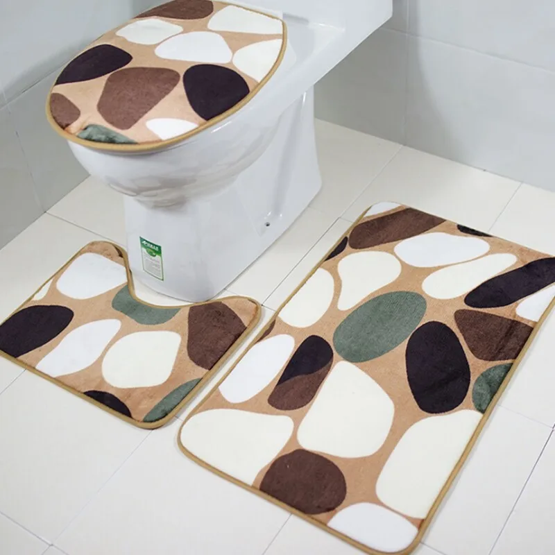 3 pieces/set Non-slip Suction Bathroom Mat Cobblestones Pattern Flannel Contour Rug Lid Toilet Cover Carpet Bathroom Set
3 pieces/set Non-slip Suction Bathroom Mat Cobblestones Pattern Flannel Contour Rug Lid Toilet Cover Carpet Bathroom Set