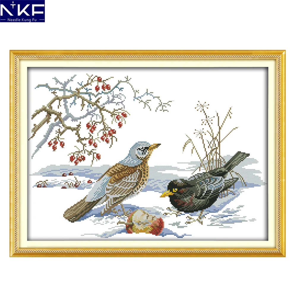 NKF The Birds The In Snow Pattern Handmade Craft Needlework Cross Stitch Set Embroidery Kit Printed Design Stitching Home Decor
NKF The Birds The In Snow Pattern Handmade Craft Needlework Cross Stitch Set Embroidery Kit Printed Design Stitching Home Decor
