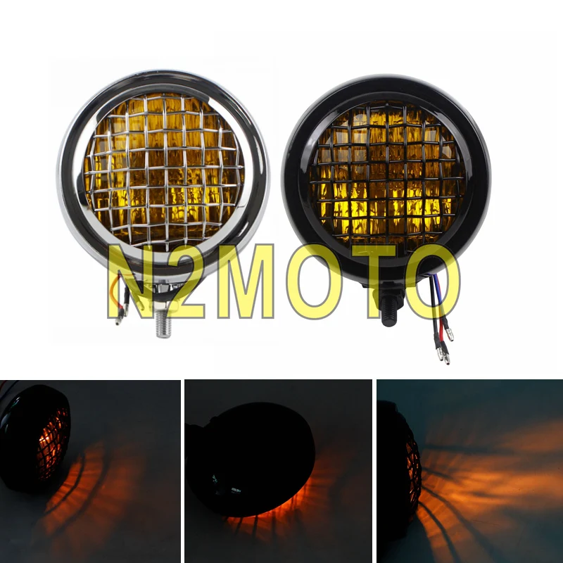 Amber Lens Motorcycle 4.5" Vintage Headlight High/Low Lamp Mesh Gill Cover Protecter For Harley Chopper Suzuki Retro Headlamp
Amber Lens Motorcycle 4.5" Vintage Headlight High/Low Lamp Mesh Gill Cover Protecter For Harley Chopper Suzuki Retro Headlamp