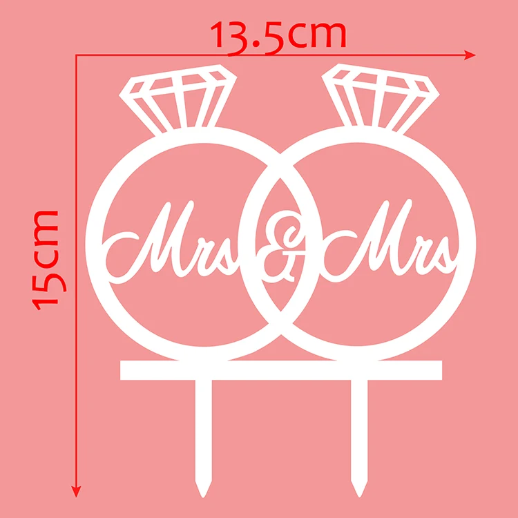 1pc Acrylic Mrs & Mrs Diamond Rings Cake Flag Topper Gold Silver Cake Flags For Wedding Anniversary Party
1pc Acrylic Mrs & Mrs Diamond Rings Cake Flag Topper Gold Silver Cake Flags For Wedding Anniversary Party
