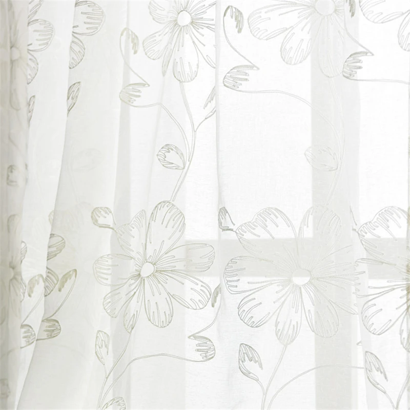 Curtain Yarn Embroidery Window Living Room Bedroom Fabric Tulle White Sheer Voile Curtains For Voilage Rideaux Drapes
Curtain Yarn Embroidery Window Living Room Bedroom Fabric Tulle White Sheer Voile Curtains For Voilage Rideaux Drapes