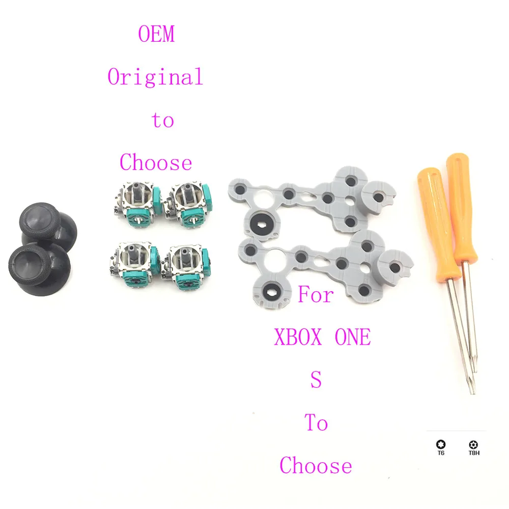 3D Analog Joystick Sensor With Rocker Thumbstick Cap/Grip Cover For Xbox One & S Silicon Rubber Button Screwdriver Kit
3D Analog Joystick Sensor With Rocker Thumbstick Cap/Grip Cover For Xbox One & S Silicon Rubber Button Screwdriver Kit