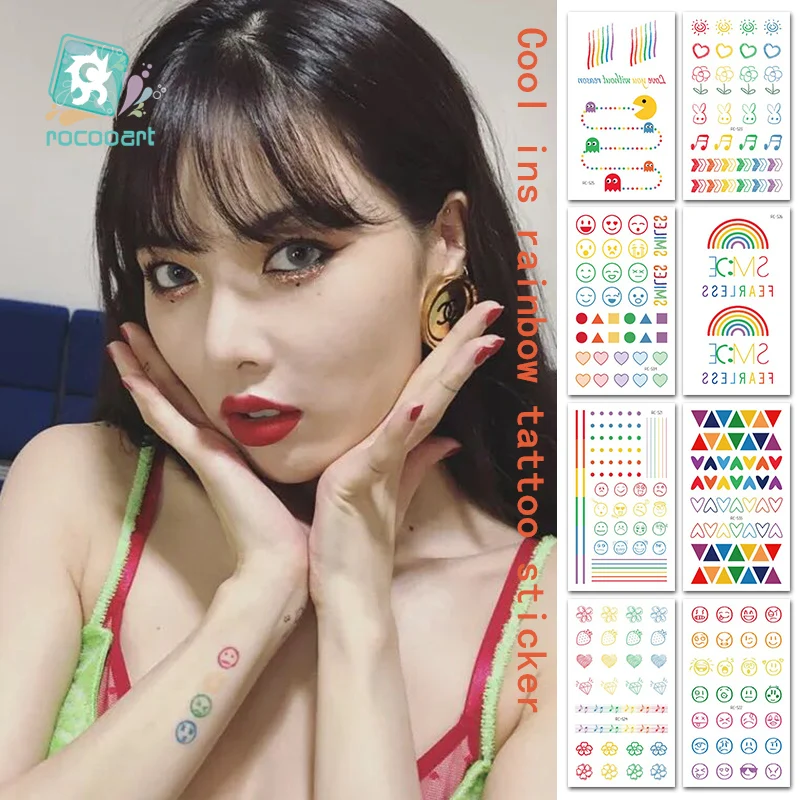 Rocooart Hyuna Expression Tattoo Sticker Hand Lovely Body Art Fake Tatoo Rainbow Temporary Waterproof Taty 10.5x6cm
Rocooart Hyuna Expression Tattoo Sticker Hand Lovely Body Art Fake Tatoo Rainbow Temporary Waterproof Taty 10.5x6cm