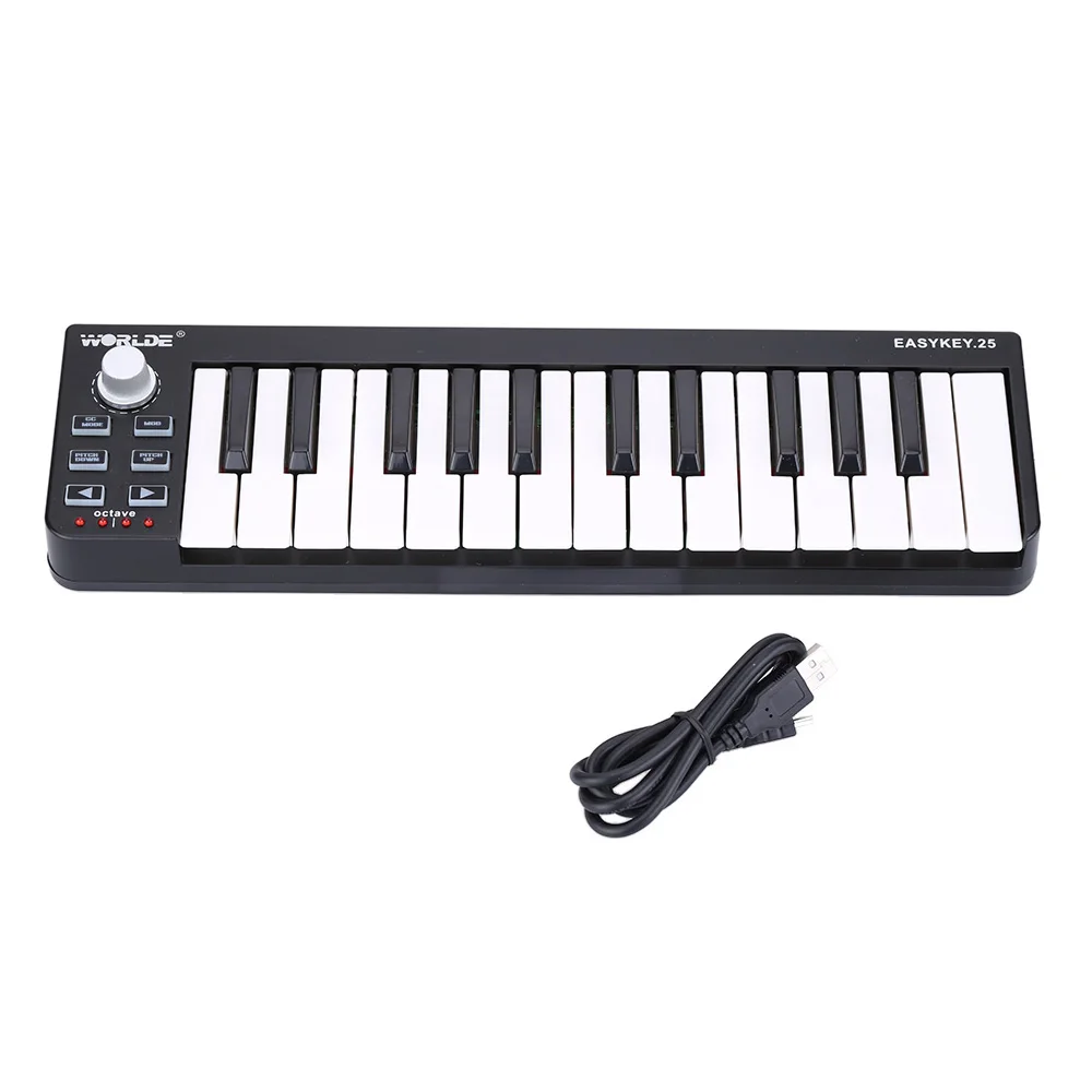 

MIDI-клавиатура Worlde Easykey.25 портативная мини-USB MIDI-контроллер с 25 клавишами синтезатор пианино клавиатуры электронный орган