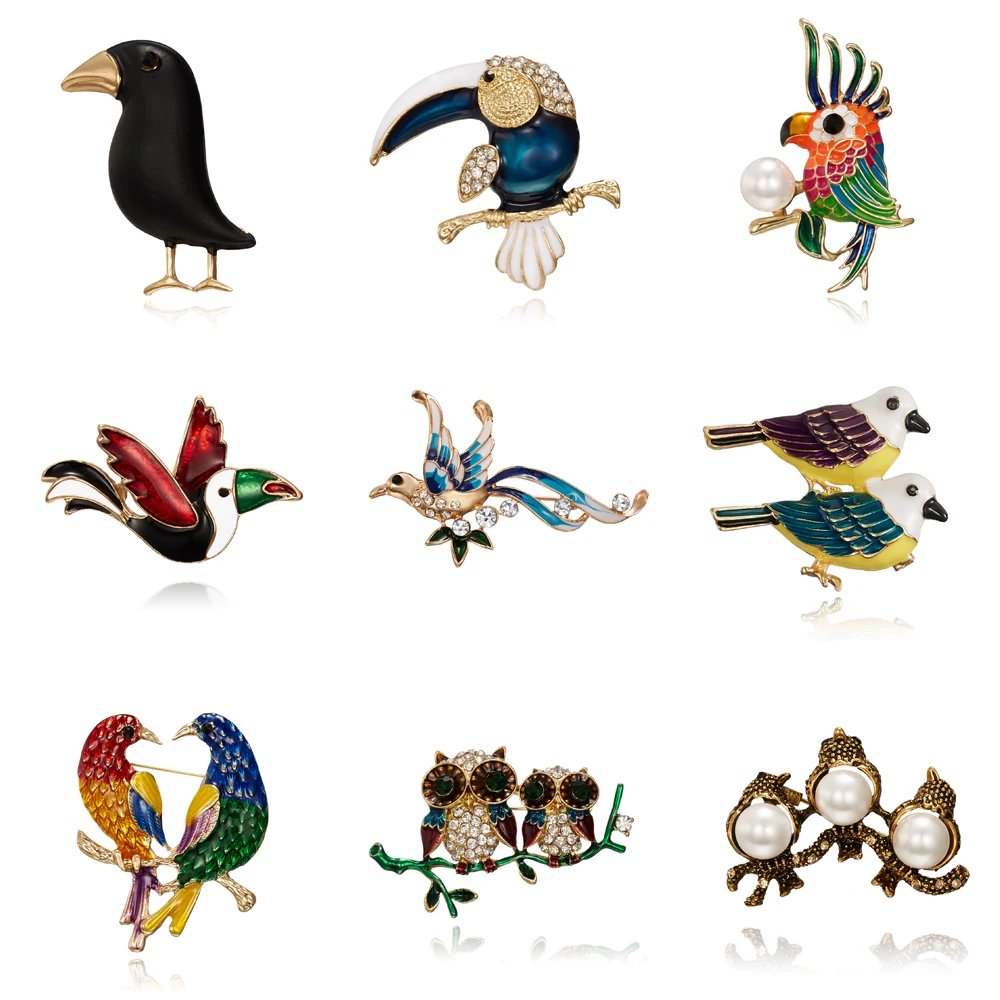 Parrot Owl Crow Brooch Black Enamel Bird Animal Brooches Pins Men Women Suits Dress Hat Collar Scarf Buckle Gifts Jewelry
Parrot Owl Crow Brooch Black Enamel Bird Animal Brooches Pins Men Women Suits Dress Hat Collar Scarf Buckle Gifts Jewelry
