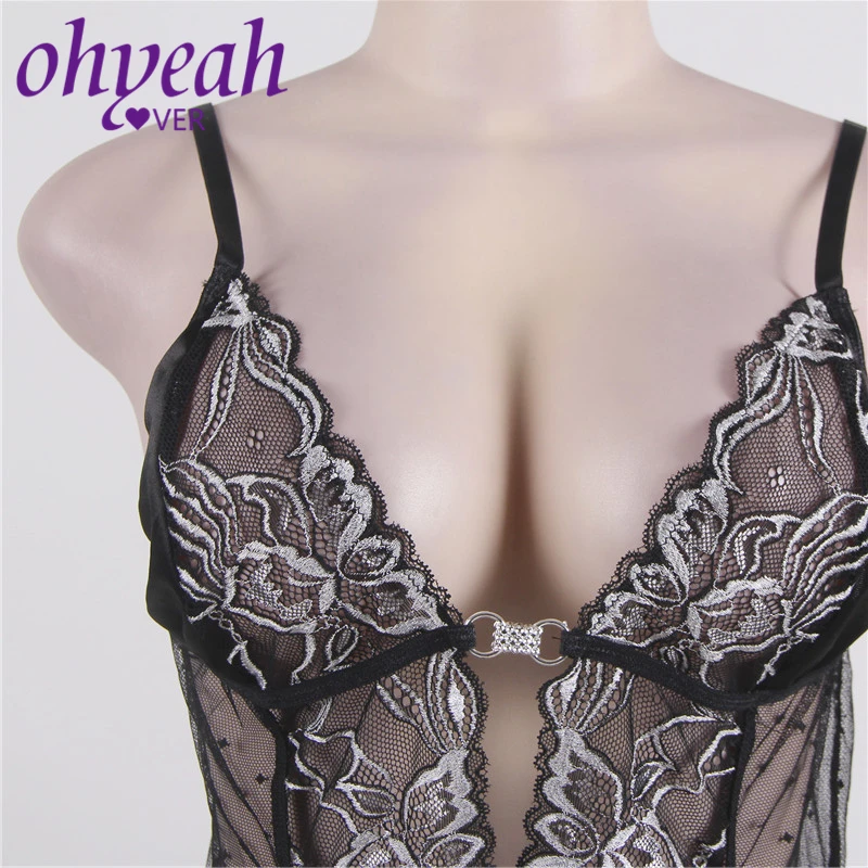 Ohyeahlover Lenceria-erotica-mujer-sexi Maid Lingerie Valentines Day Gift RM80317 Black Plus Size Floral See-Through Babydoll 
Ohyeahlover Lenceria-erotica-mujer-sexi Maid Lingerie Valentines Day Gift RM80317 Black Plus Size Floral See-Through Babydoll