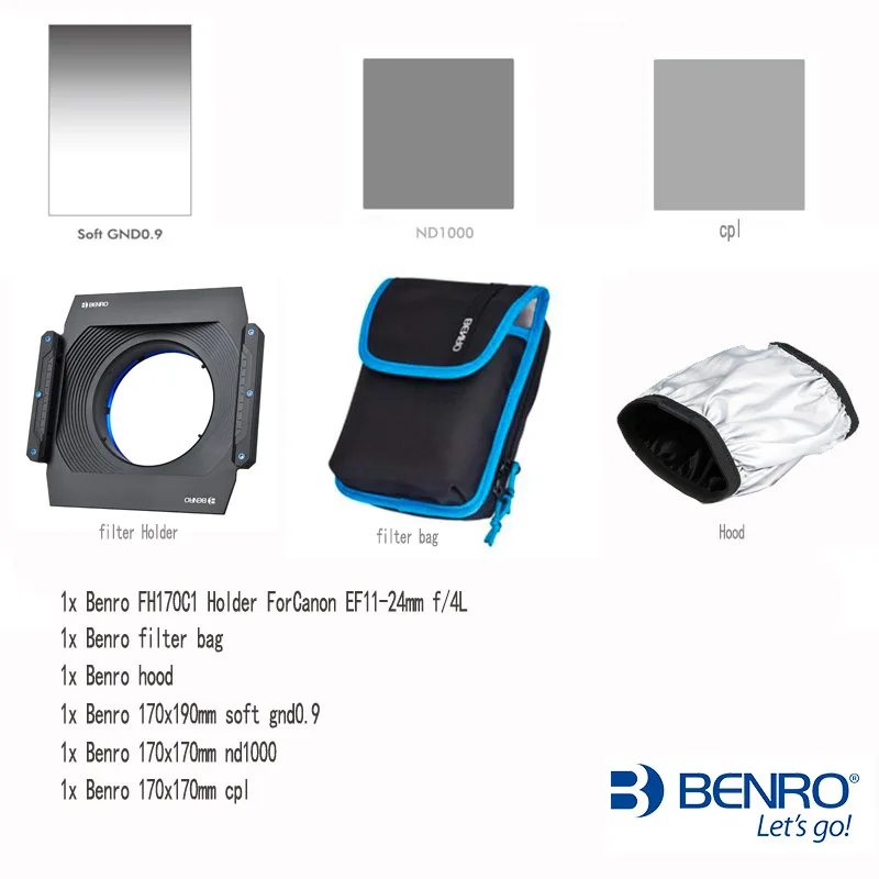 

Benro FM170C1 filter kit forcanon 11-24mm f/4L Holder+nd1000+soft gnd0.9+cpl