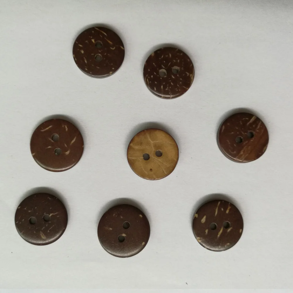100PCS Wood Buttons 2 Holes Brown Coconut Shell Sewing Buttons Scrapbooking 20mm(3/4")Dia Buttons Sewing Accessories