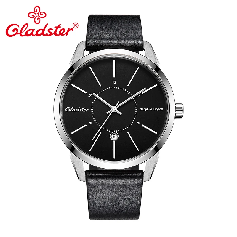 

Gladster Luxury Japan MIYOTA2115 Fashion Leather Watch Waterproof Sports Wristwatch Sapphire Crystal Calendar Male Quartz Clock